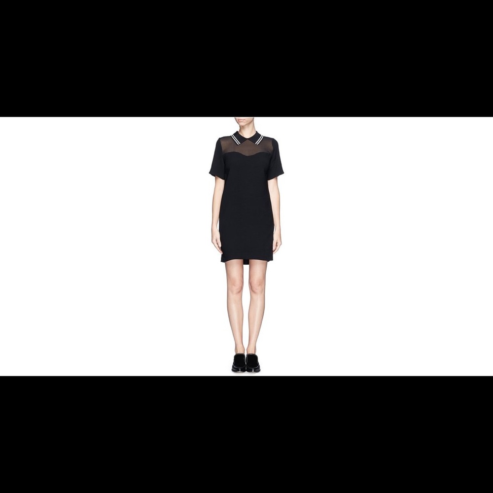 NWOT Sandro sheer panel textured dress. Beautiful!